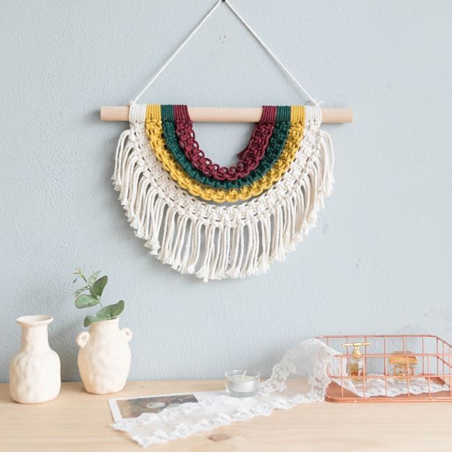 Mành trang trí phối màu macrame