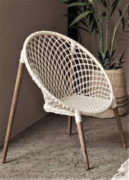 Wooden Leg Macrame Chair